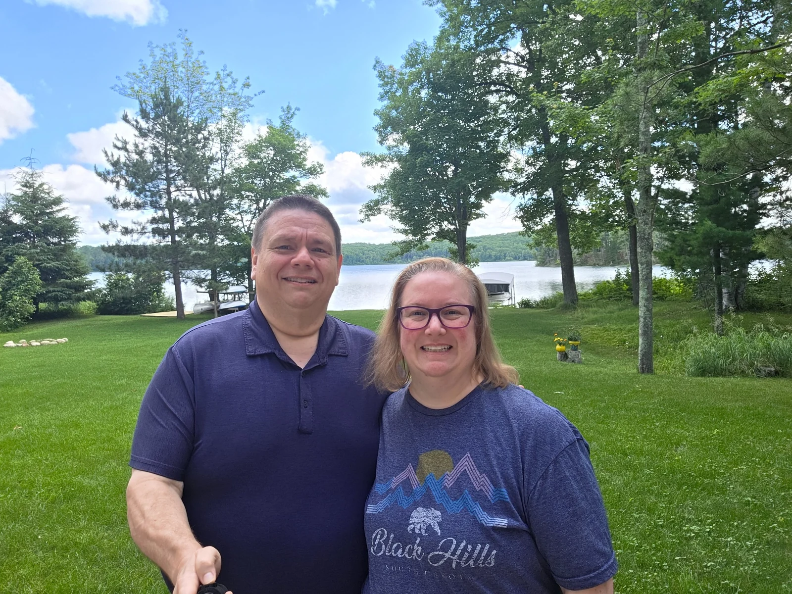 Shawn and Reagan together by a lake